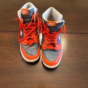 Nike Dunk Hi Top Orange and Grey Size 9.5